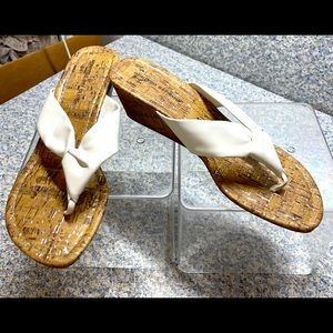 Montego Bay Club Thong Style Slip On Cork Wedge Sandal Size 10